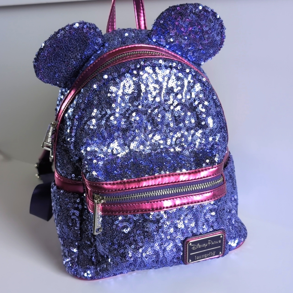 Disney Parks Loungefly Purple Potion Sequin Mini Backpack - Picture 4 of 16